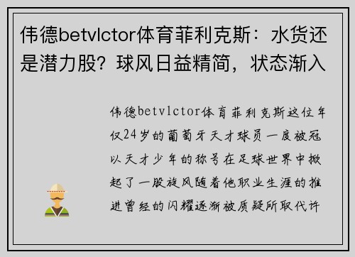 伟德betvlctor体育菲利克斯：水货还是潜力股？球风日益精简，状态渐入佳境-不容忽视的未来之星